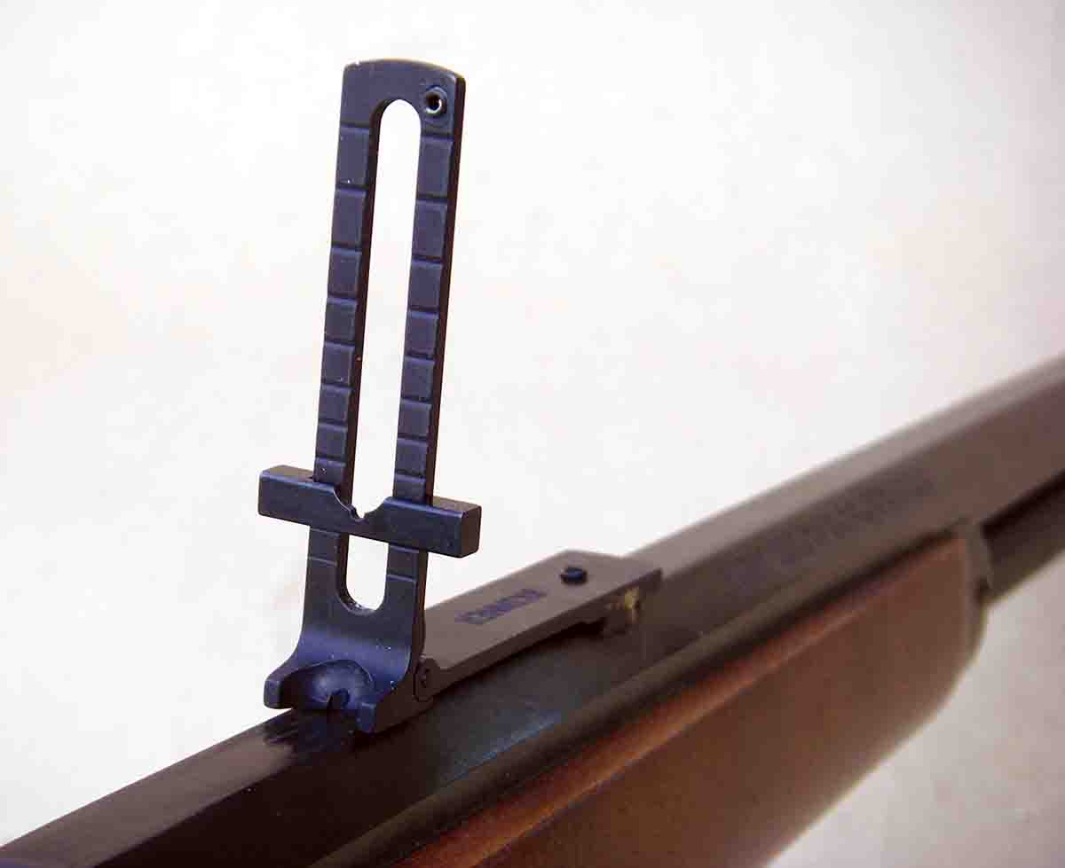 The Skinner Ladder sight is patterned after sporting sights that were common during the late nineteenth-century.